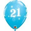 Age 21 Birthday Robin's Egg Blue Latex Balloons
