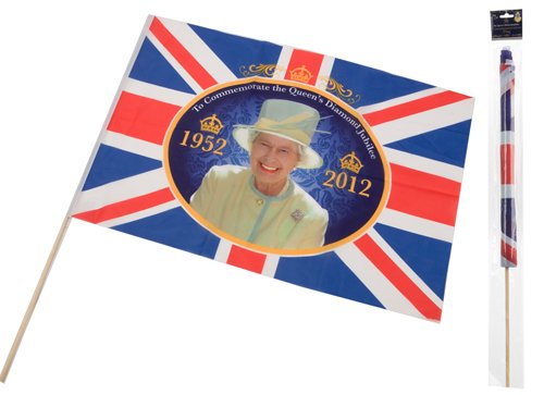 Queen's Diamond Jubilee Hand Held Large Flag
