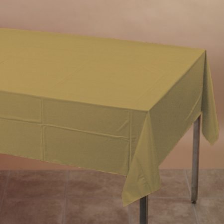 Gold Plastic Tablecover Rectangle