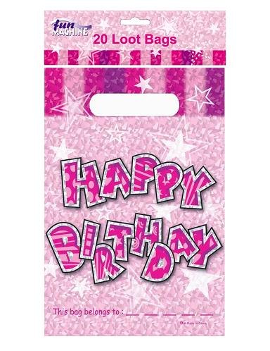 Happy Birthday Pink Party Bags