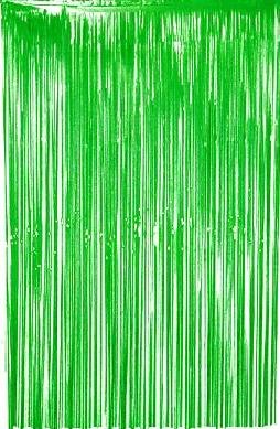 Shimmer Foil Door Curtain Green