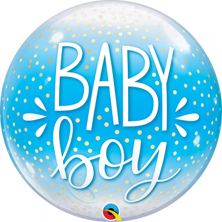 Single Bubble Baby Boy Confetti Dots
