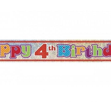 Happy 4th Birthday Banner