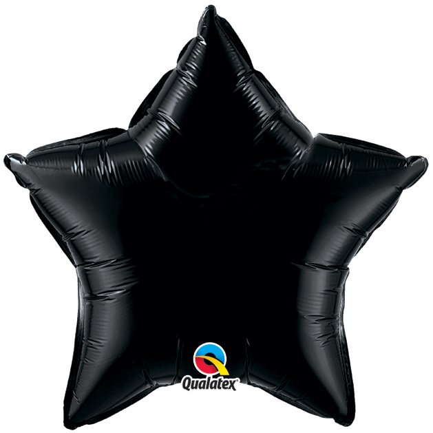 Black Plain Star Foil Balloon