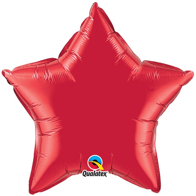 Red Plain Star Foil Balloon