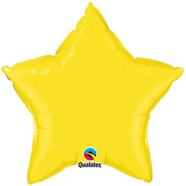 Yellow Plain Star Foil Balloon
