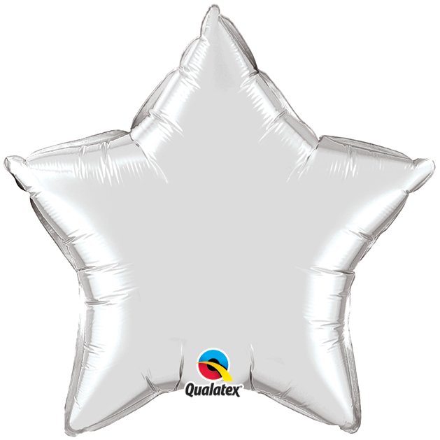 Silver Plain Star Foil Balloon