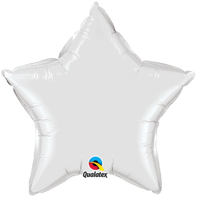 White Plain Star Foil Balloon