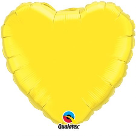 Yellow Plain Heart Foil Balloon