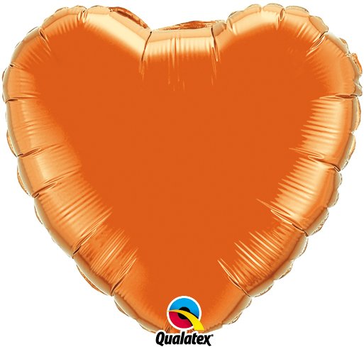 Orange Plain Heart Foil Balloon