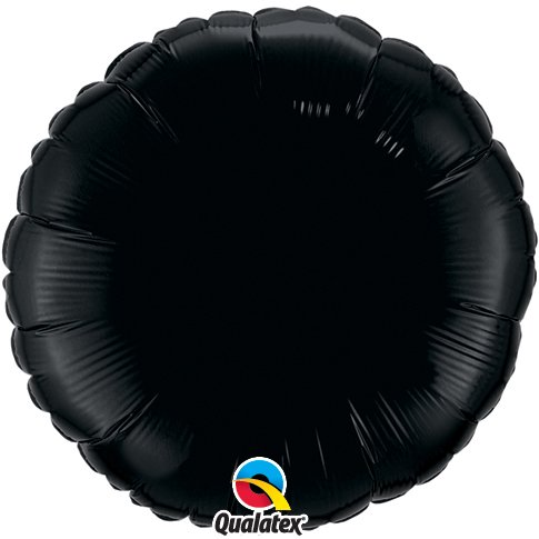 Black Plain Round Foil Balloon
