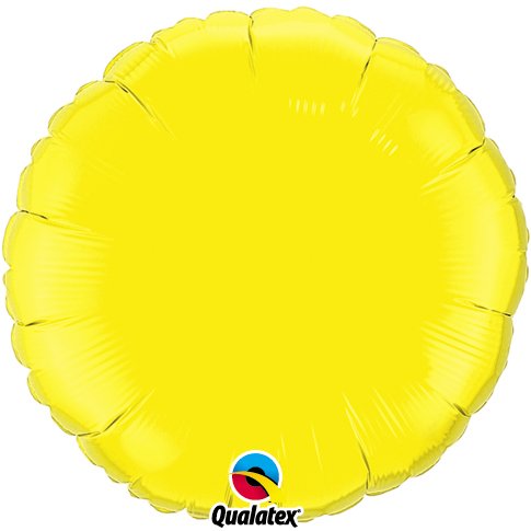 Yellow Plain Round Foil Balloon