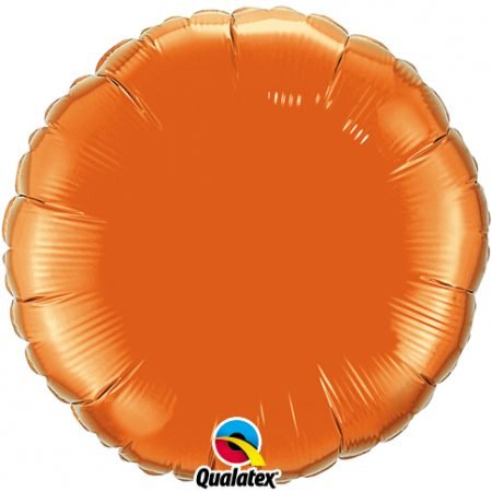 Orange Plain Round Foil Balloon