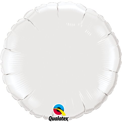 White Plain Round Foil Balloon