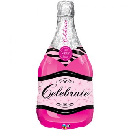 Champagne Bottle Pink Super Shape Balloon