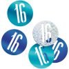 Happy 16th Birthday Glitz Blue Confetti