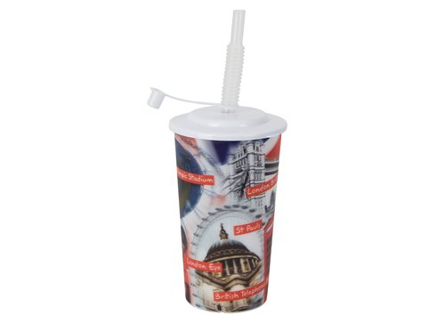 Lenticular 3D London Icons Drinking Bottle With Lid