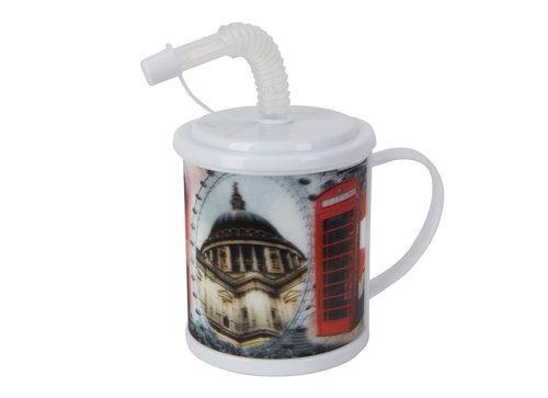Lenticular 3D London Icons Can Shaped Drinking Cup