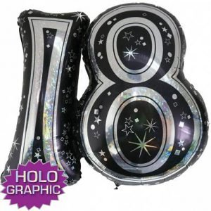 18th Black Jointed Shape Balloon