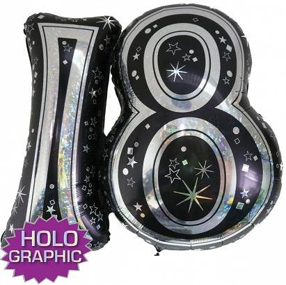 18th Black Jointed Shape Balloon