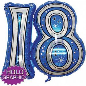 18th Blue Jointed Shape Balloon