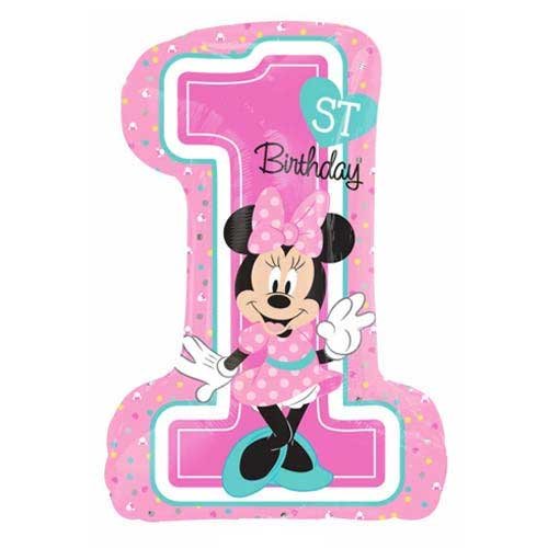 1st Birthday Minnie Mouse Super Shape Foil Balloon