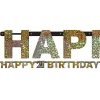 Happy 21st Birthday Letter Banner Gold Celebration