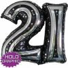 21st Black Jointed Shape Balloon