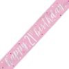 Happy 21st Birthday Banner Glitz Pink2