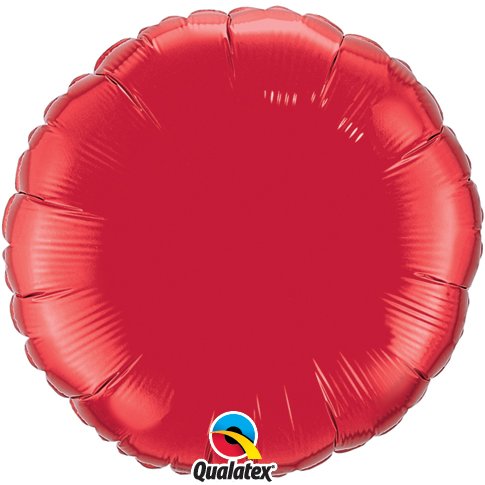 Red Plain Round Foil Balloon