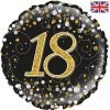 Happy 18th Birthday Foil Balloon Black & Gold