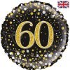 Happy 60th Birthday Foil Balloon Black & Gold