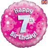 Happy 7th Birthday Pink Foil Balloon