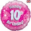 Happy 10th Birthday Pink Foil Balloon