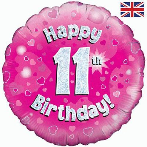 Happy 11th Birthday Pink Foil Balloon