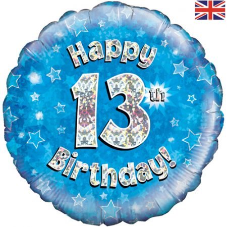 Happy 13th Birthday Blue Foil Balloon
