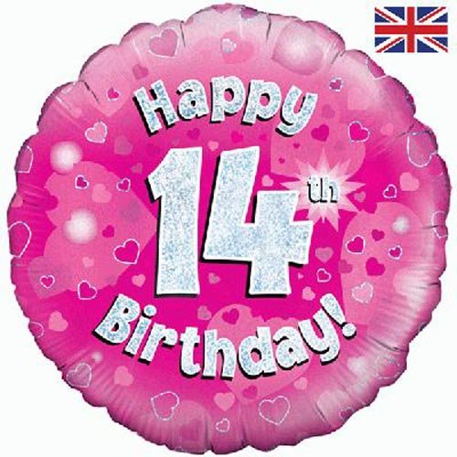 Happy 14th Birthday Pink Foil Balloon