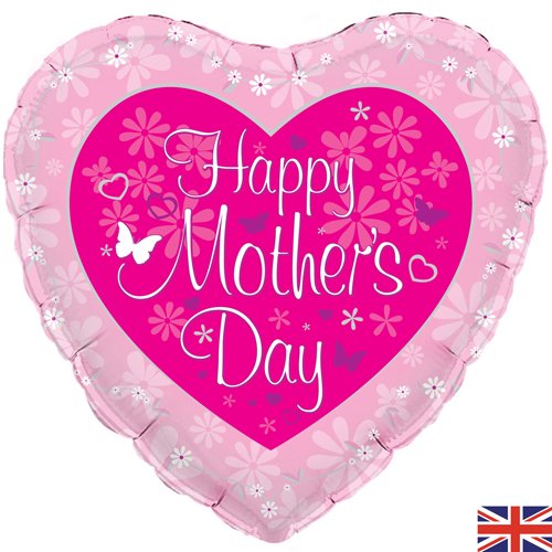 Happy Mother's Day Butterfly Heart Foil Balloon