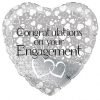 Happy Engagement Silver Heart Foil Balloon