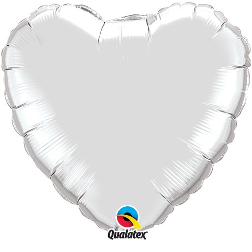 Silver Plain Heart Foil Balloon