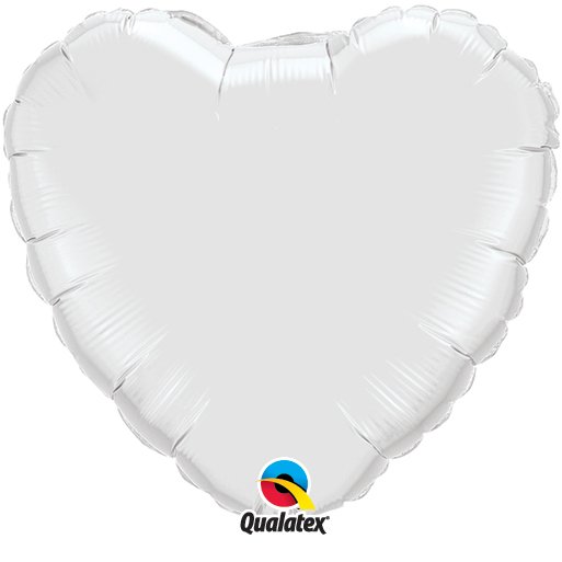 White Plain Heart Foil Balloon
