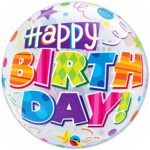 Single Bubble Happy Birthday Party Patterns