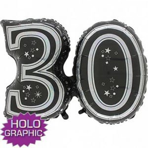 30th Black Jointed Shape Balloon