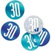 Happy 30th Birthday Glitz Blue Confetti