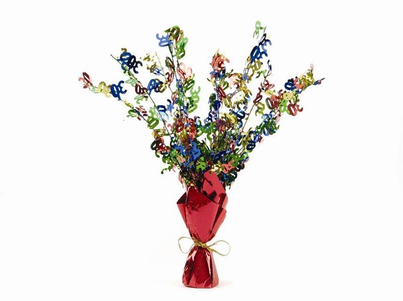 30th Muti-Coloured Foil Spray Weighted Centrepiece
