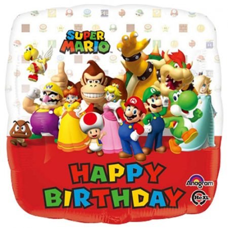 Super Mario Happy Birthday Square Foil Balloon