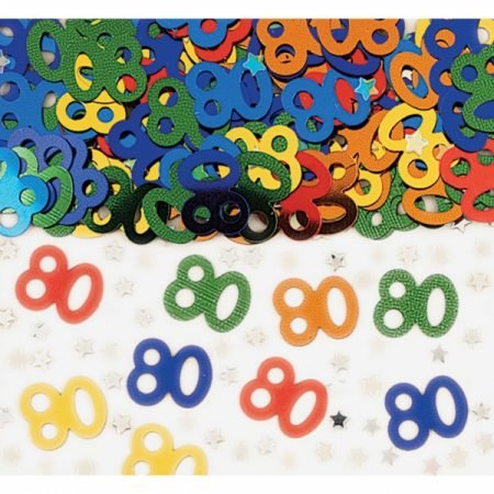 Happy 80th Birthday Multi-Coloured Confetti