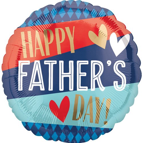 Happy Father's Day Stripes & Argyle Foil Balloon