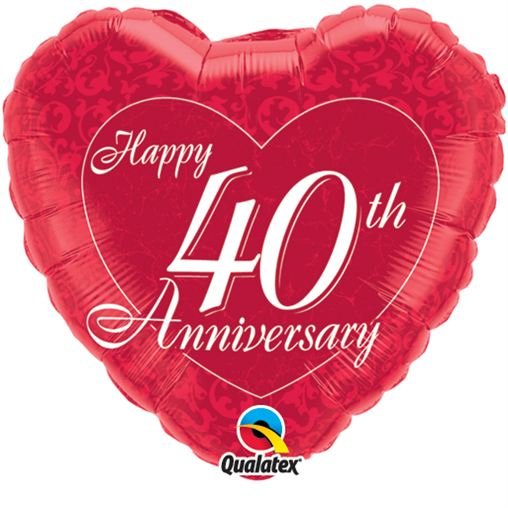 Happy 40th Anniversary Foil Balloon