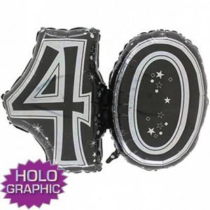 40th Black Jointed Shape Balloon